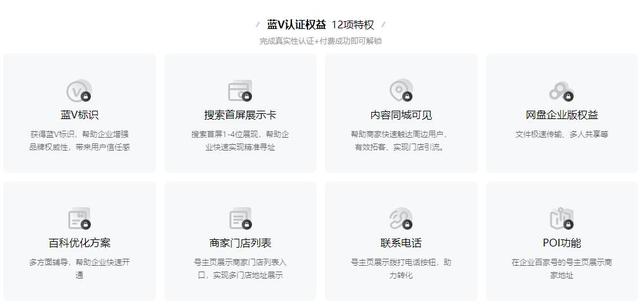 百度企业百家号蓝V认证权益12项特权介绍！